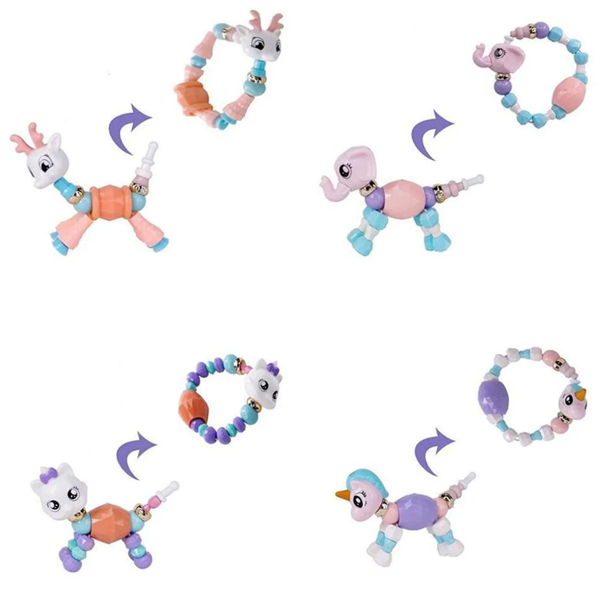 GENERICO - PULSERA  BRAZALETE MAGICO PARA NIÑAS EN FORMAS ANIMALES