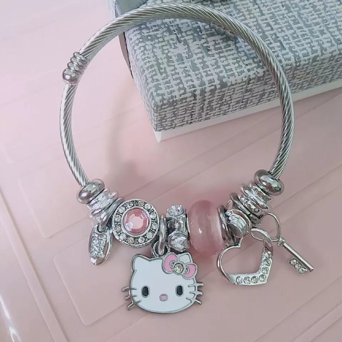 GENERICO - PULSERA CAT ROSADO CIRCULAR