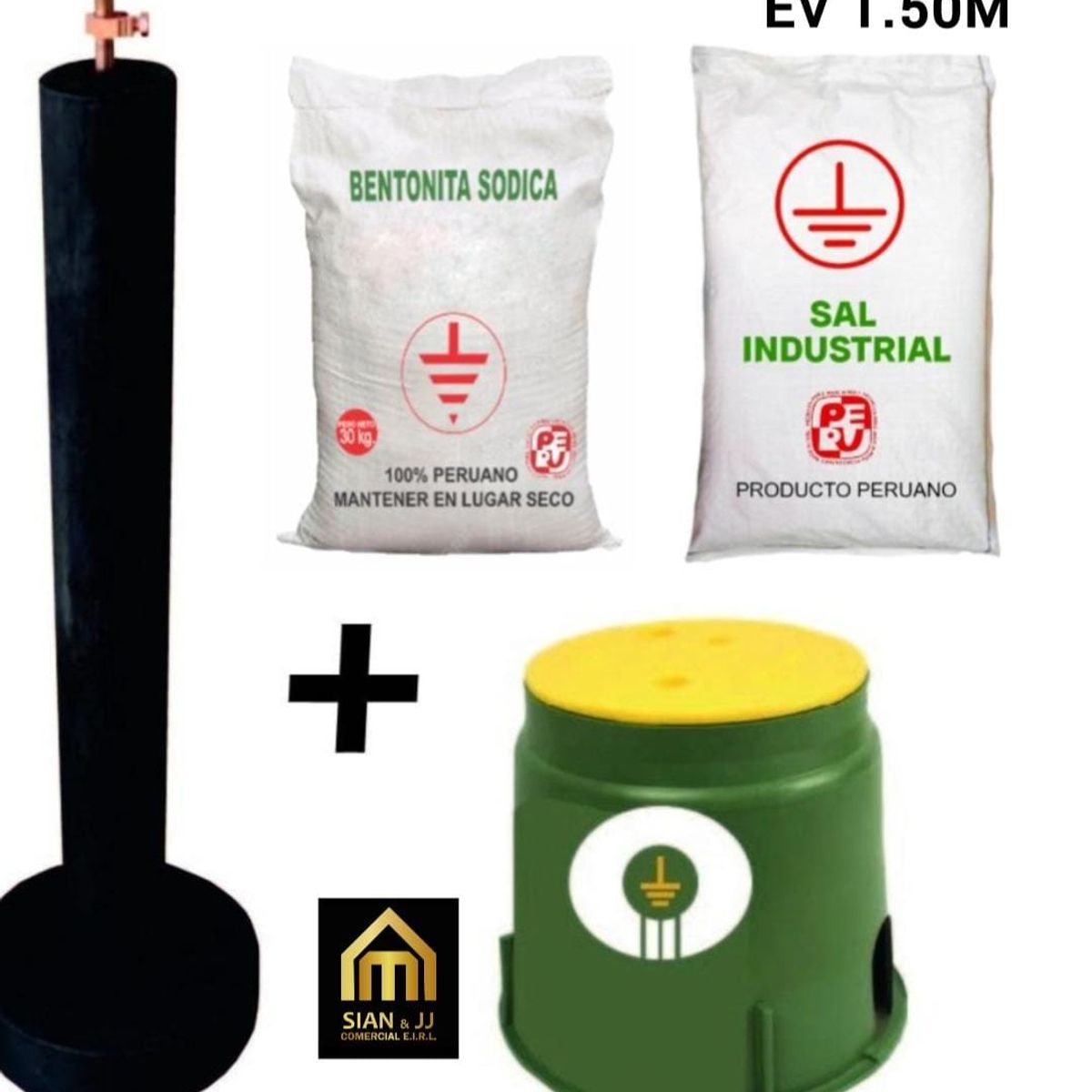 GENERICO - SISTEMA POZO A TIERRA  ELECTRODO 5/8 + ADITIVOS + BOVEDA  OHMPRIME 1.5M