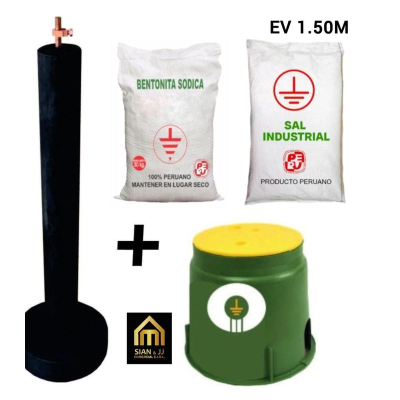 GENERICO - SISTEMA POZO A TIERRA  ELECTRODO + ADITIVOS + BOVEDA  OHMPRIME 1.5M