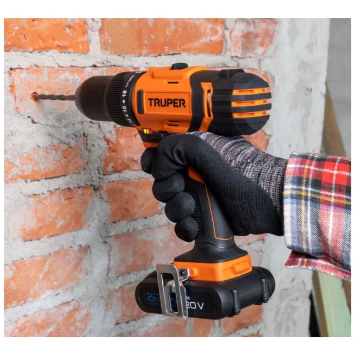 TRUPER - COMBO TALADRO PERCUTOR inalámbrico20V, Nivel laser, 100 Brocas 1maleta