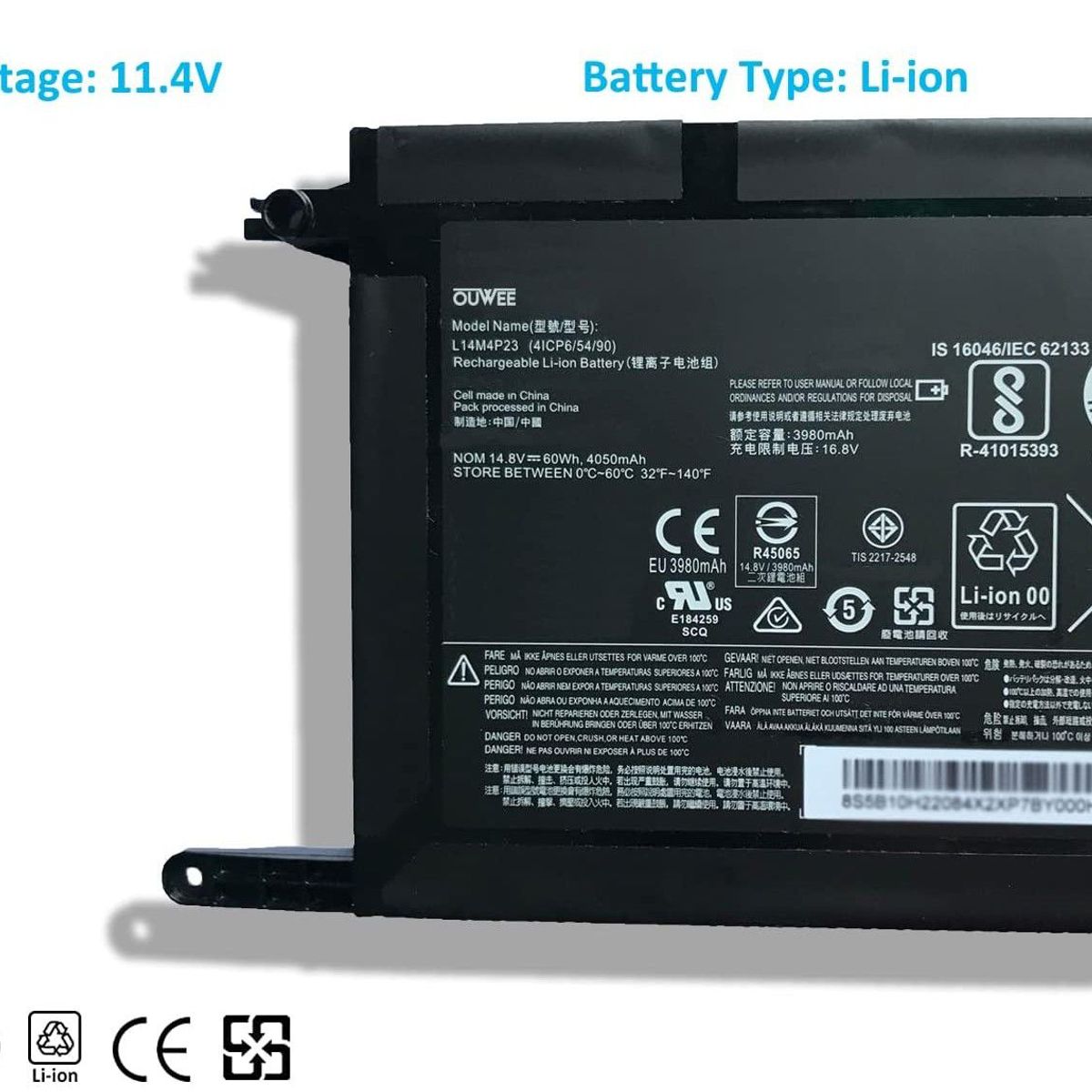 GENERICO - BATERIA PARA LENOVO IDEAPAD Y700-15ACZ, Y700-15ISK, Y700-17ISK,  Y700 Touch-15ISK  Series