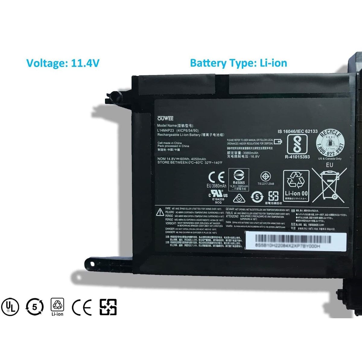 GENERICO - BATERIA PARA LENOVO IDEAPAD Y700-15ACZ, Y700-15ISK, Y700-17ISK,  Y700 Touch-15ISK  Series