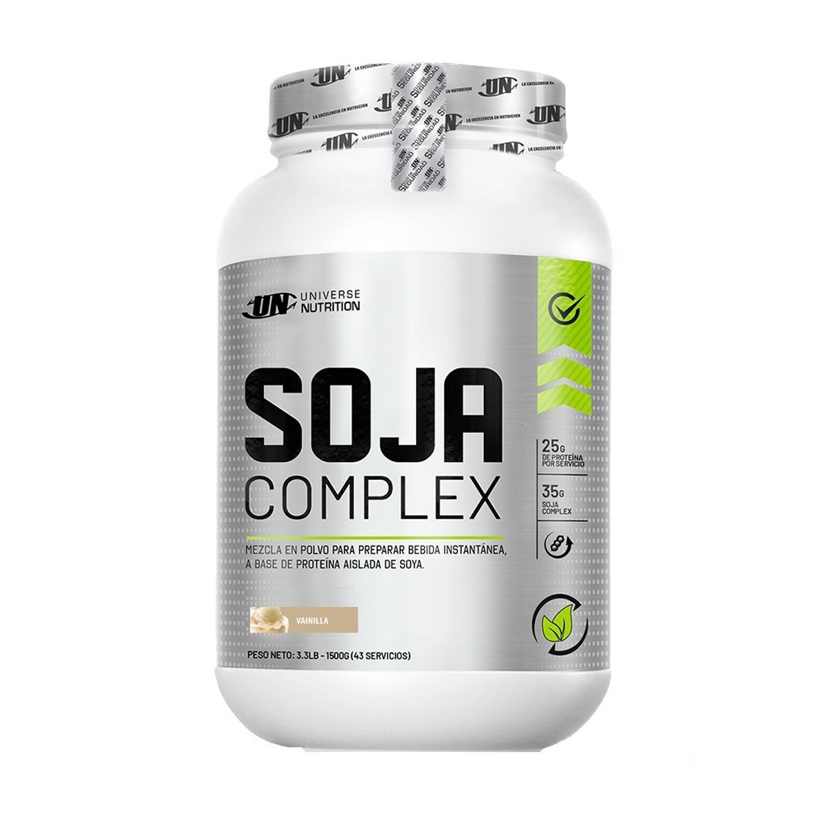 UNIVERSE NUTRITION - Proteína de Soja Complex 1.5 kg Vainilla - 43 Servicios