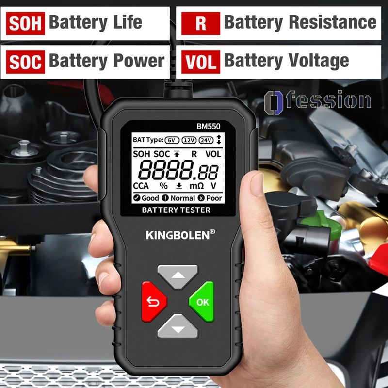 GENERICO - Analizador digital De Baterias 6v 12v 24v Moto Auto Camión