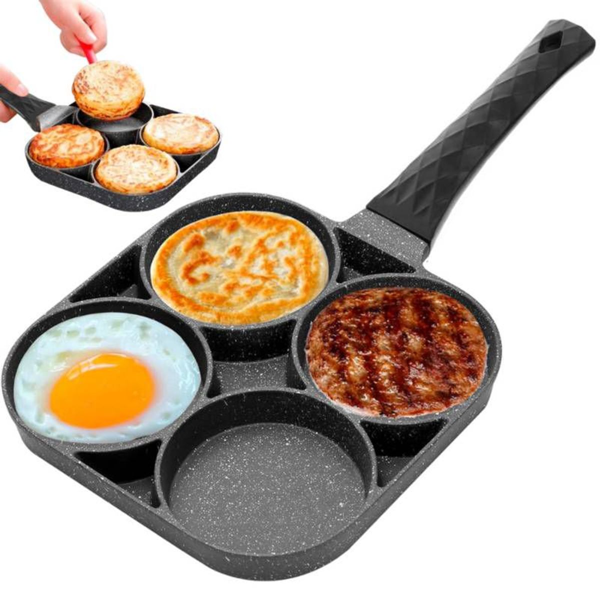 GENERICO - Sartén de Teflón Eco Friendly Antiadherente 4 Divisiones