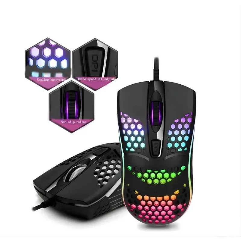 GENERICO - Mouse Gamer RGB USB RGB Para PC Laptop M10 1600 DPI