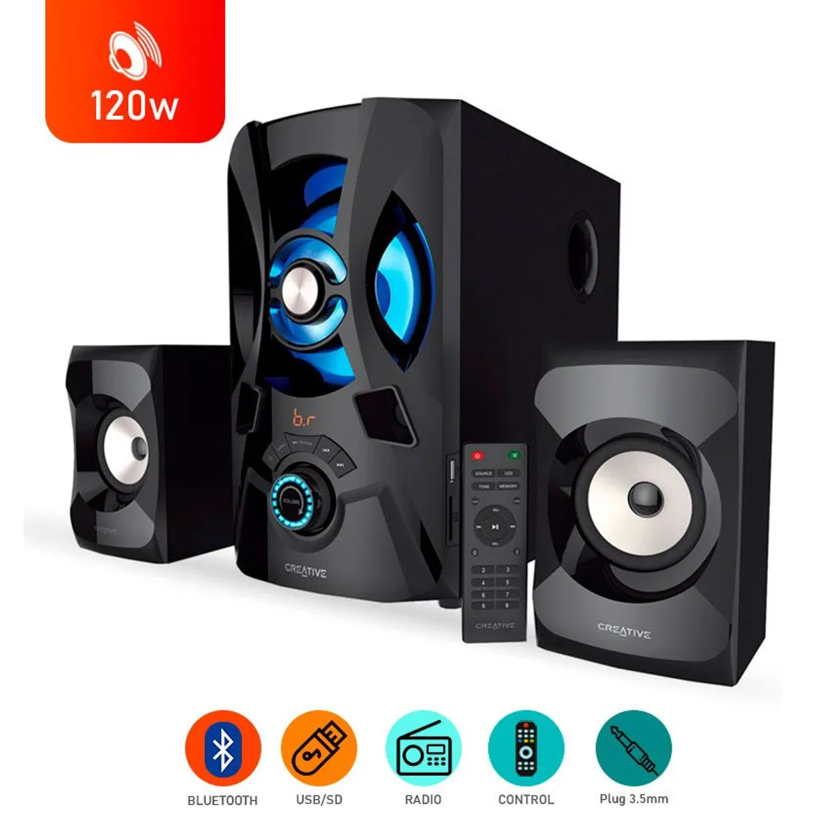 CREATIVE - Parlante Creative SBS E2900 Alavoces 2.1 Bluetooth  120W