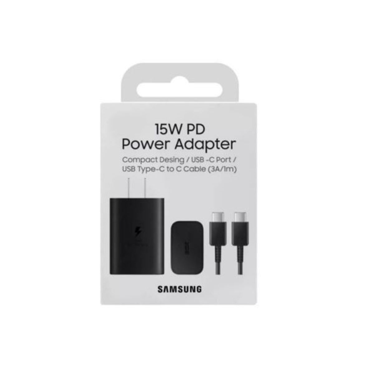 SAMSUNG - Cargador 15W USB-C de Pared para Samsung Carga Rápida Negro