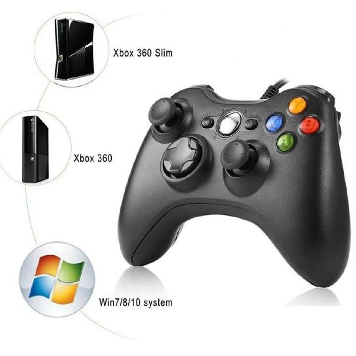 GENERICO - Mando Para PC Y Xbox 360 Con Cable