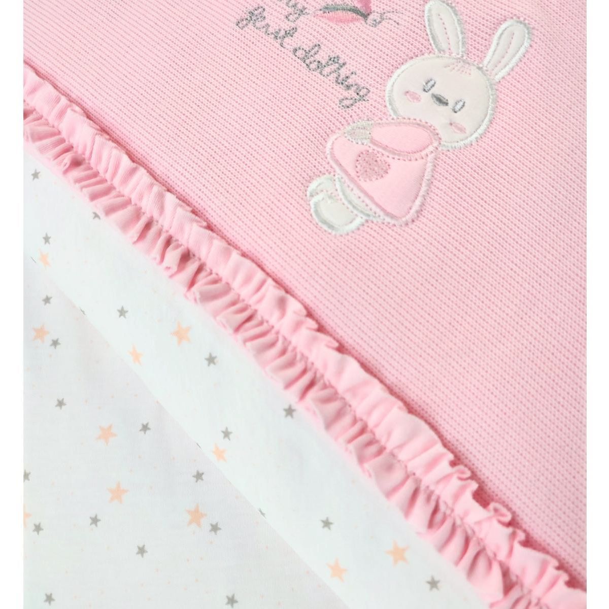 BABY MERINOS - Colcha bebé acolchada punto ingles Coneja - Rosado