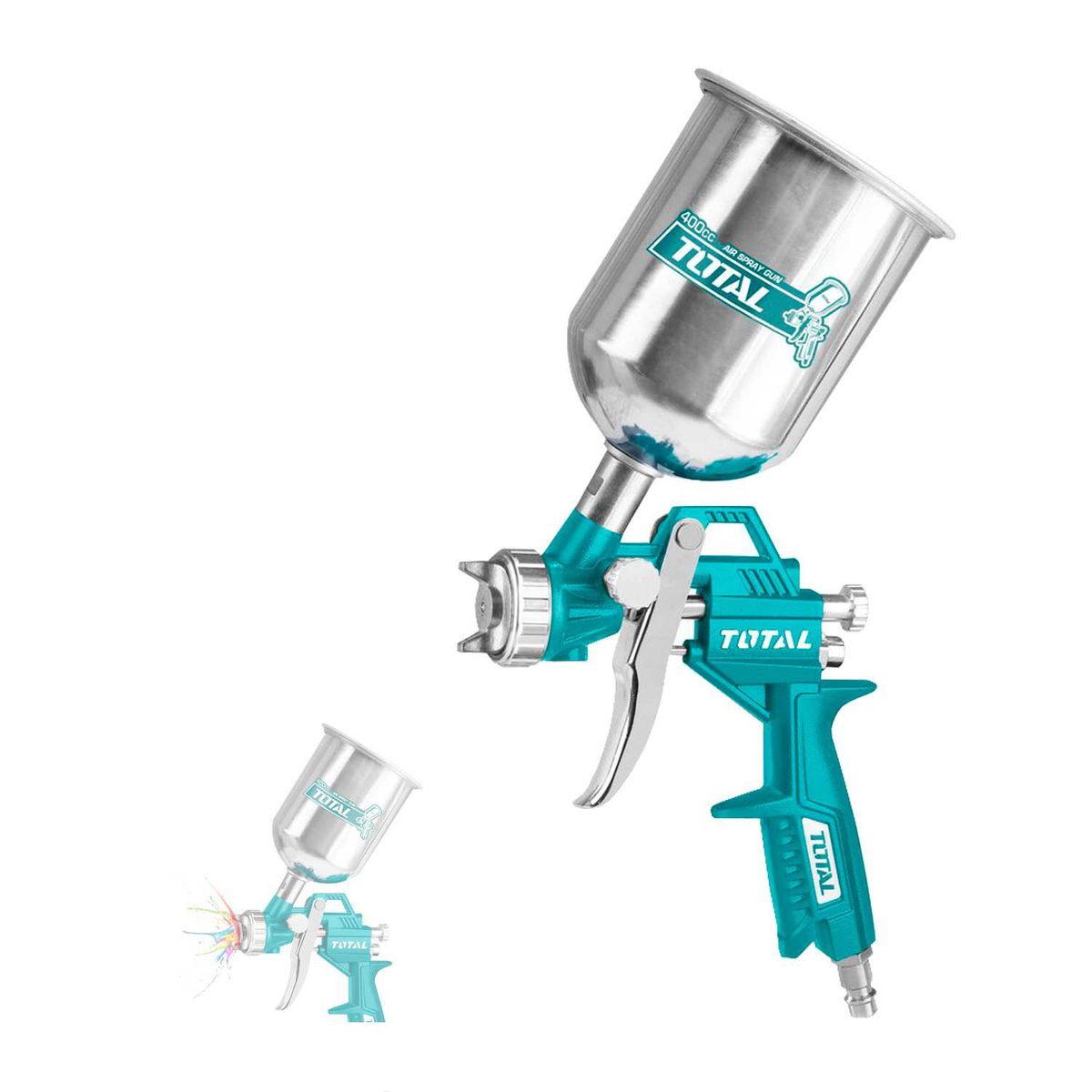 TOTAL TOOLS - Pistola de Pintar de Gravedad 400Cc  Para Compresor Total Neumático