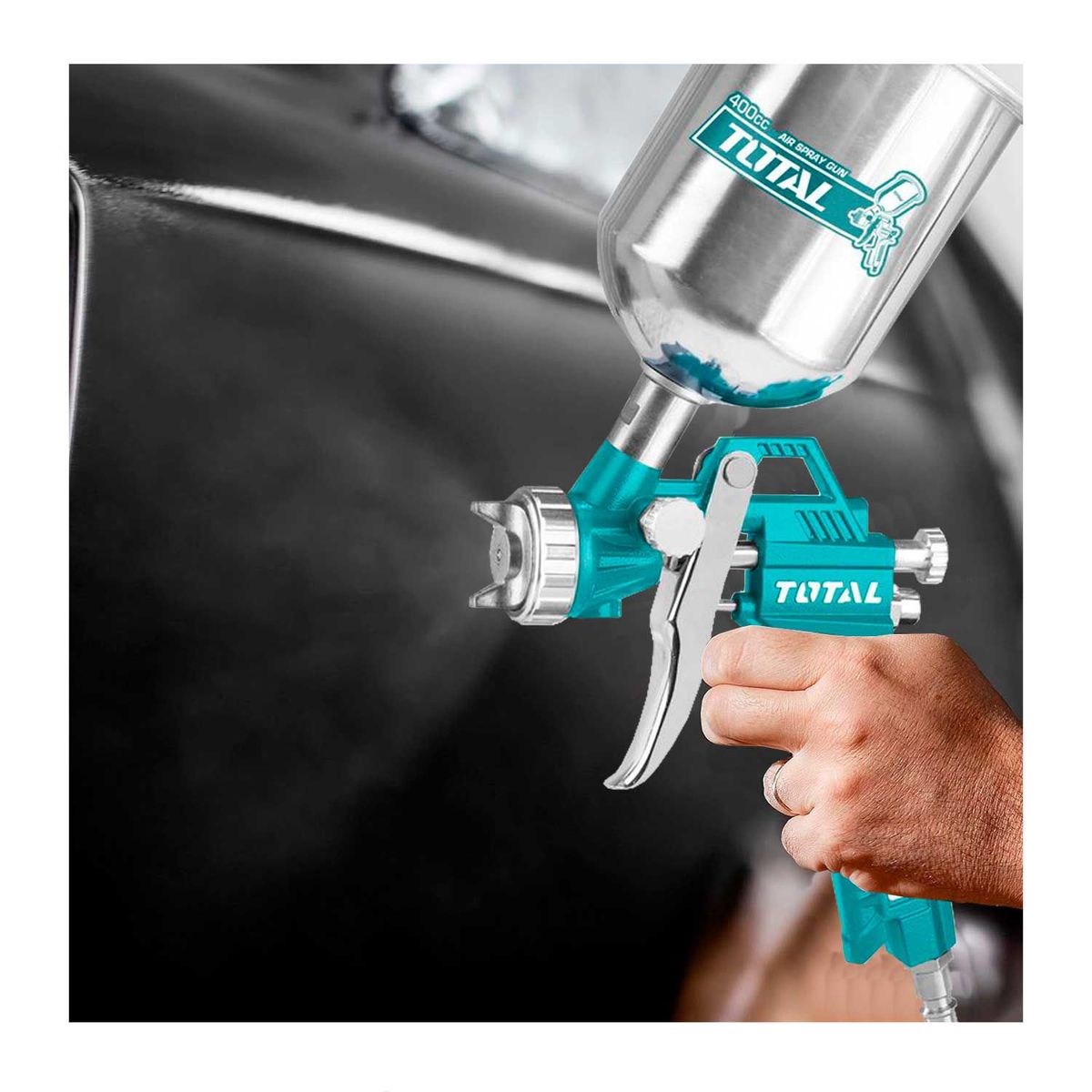 TOTAL TOOLS - Pistola de Pintar de Gravedad 400Cc  Para Compresor Total Neumático