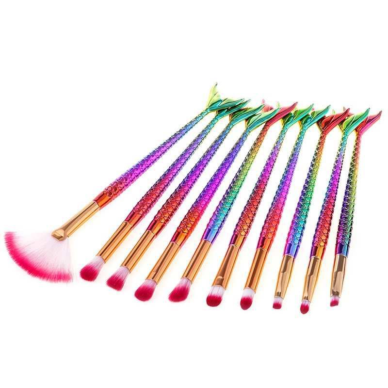 GENERICO - Set de brochas Sirena - 10 piezas