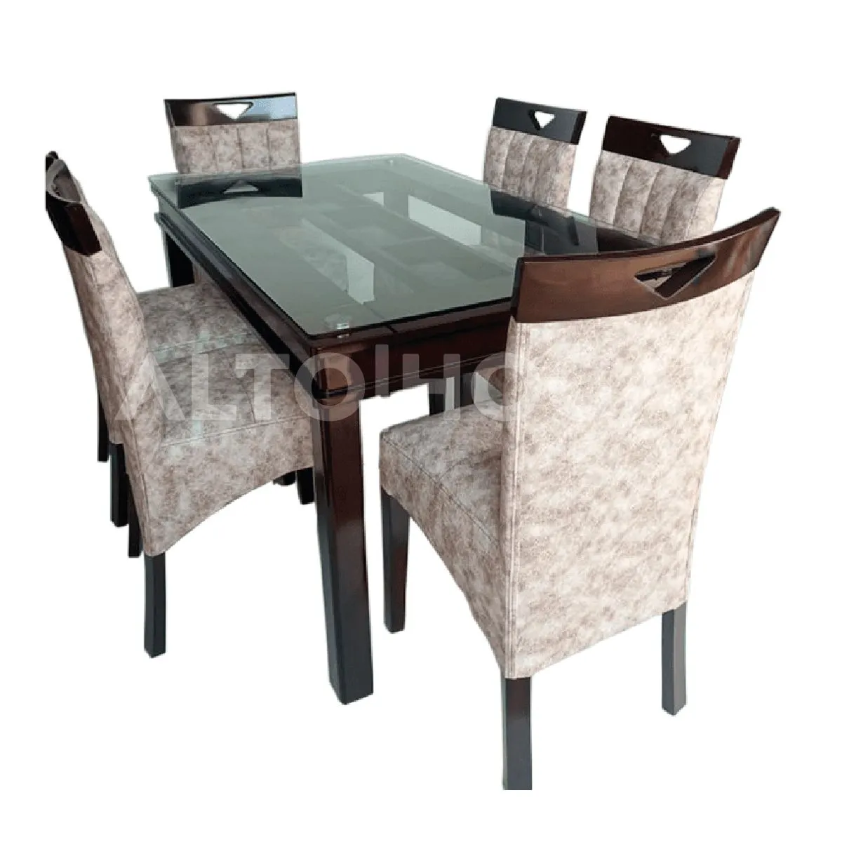 ALTO HOGAR - Juego de Comedor 6 Sillas Tammy Beige Madera Tornillo