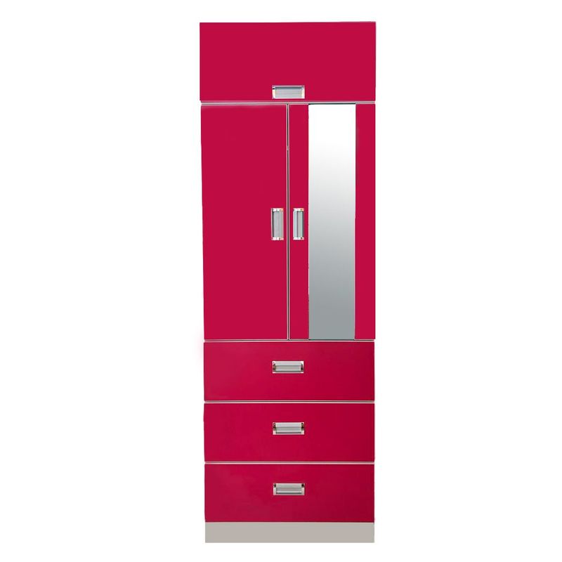 GENERICO - ROPERO 2 PUERTAS PARA NIÑA COLOR BLANCO CON MAGENTA
