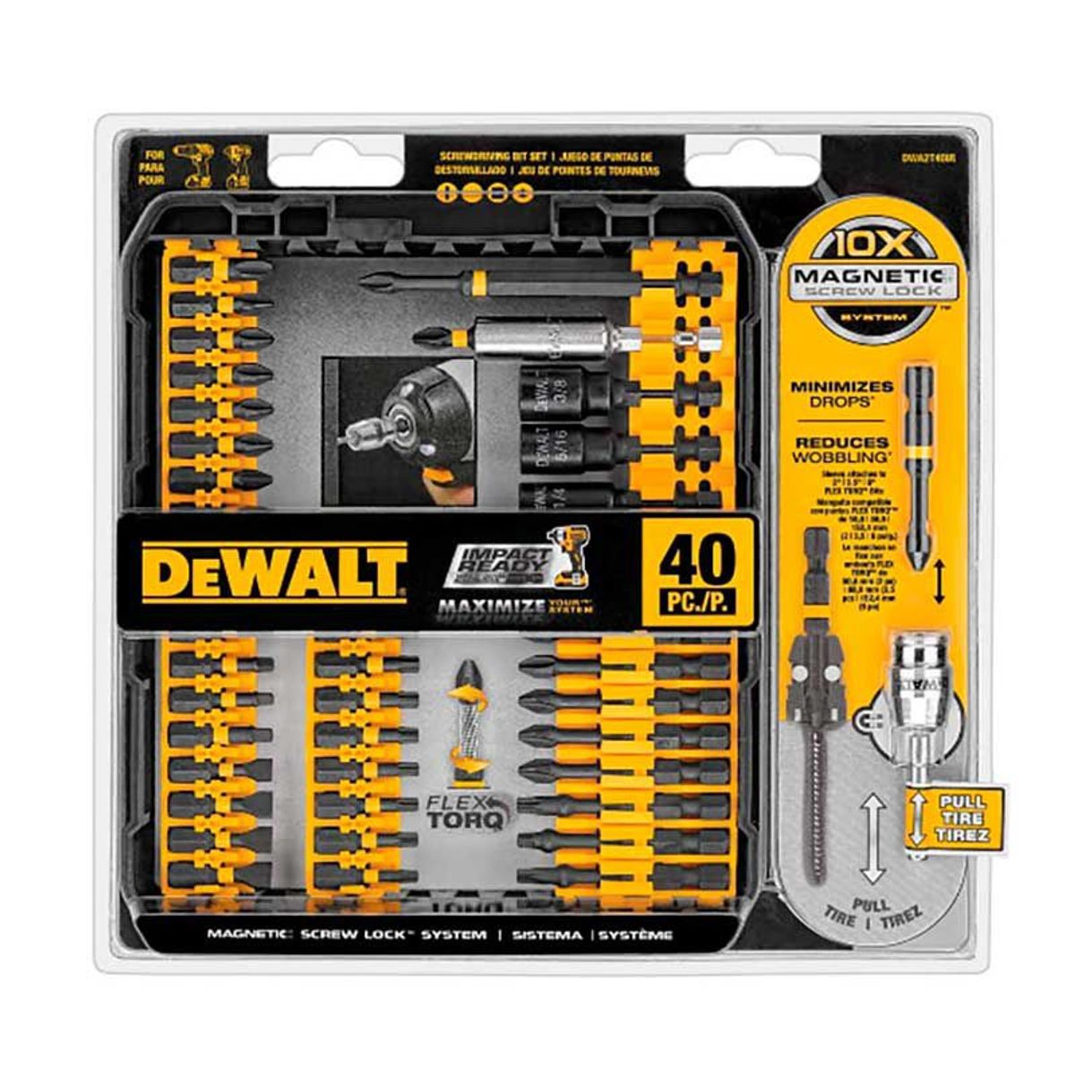 DEWALT - Juegos de puntas para ATORNILLADOR DE IMPACTO FlexTorq Dewalt 40 PCS.