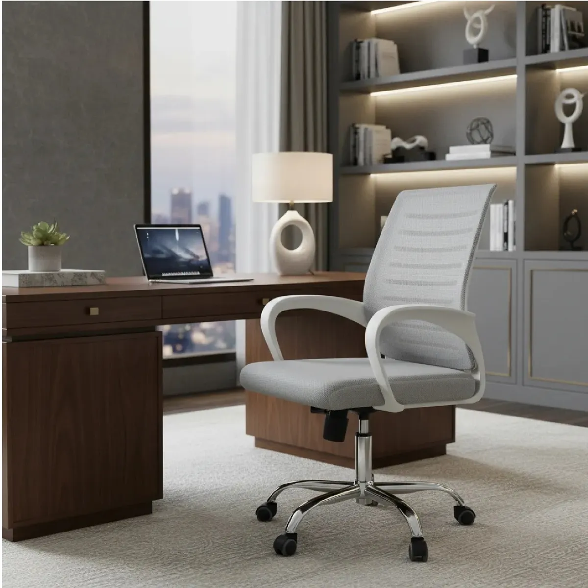 MOBELART - Silla de Oficina Ejecutiva Dex XJ B Eco Gris möbelArt