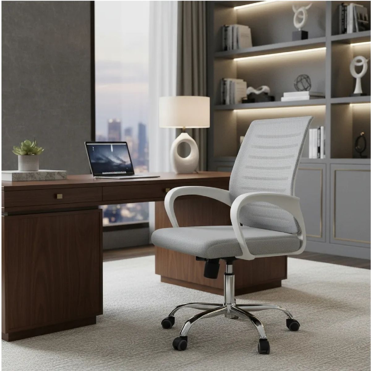 MOBELART - Silla de Oficina Ejecutiva Dex XJ B Eco Gris möbelArt