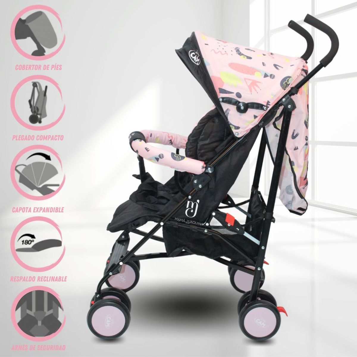 BABY - Coche Bastón Deportivo «VENECIA NEW» Edición Limitada Pink