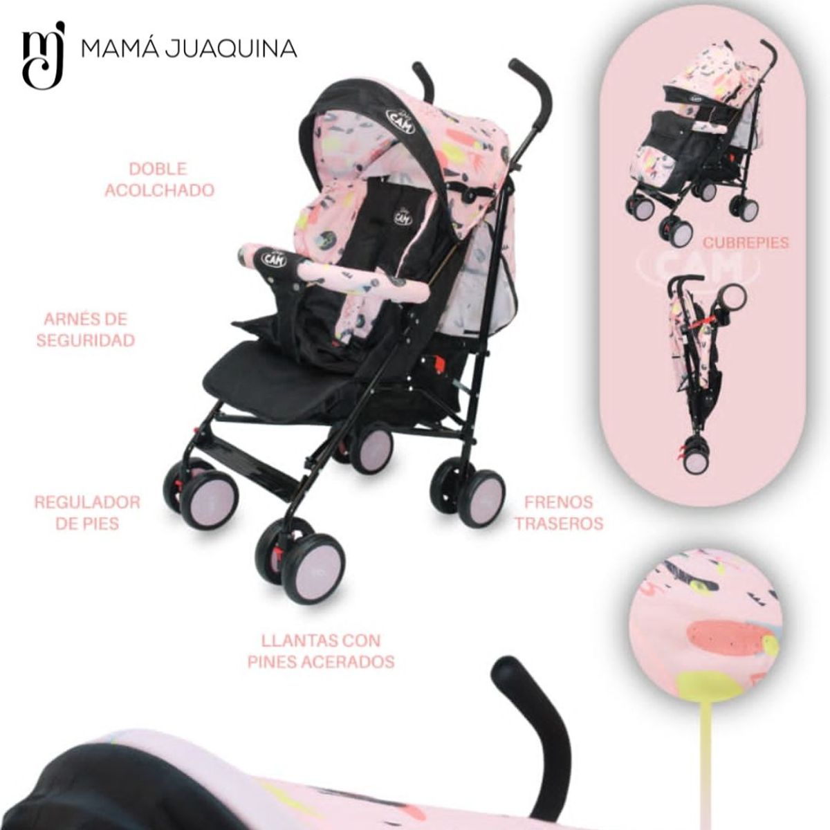 BABY - Coche Bastón Deportivo «VENECIA NEW» Edición Limitada Pink