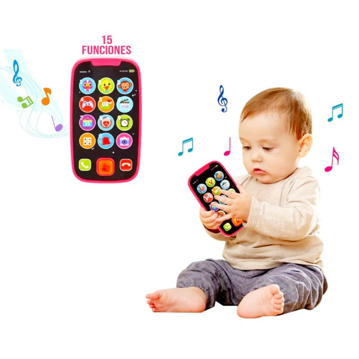 GENERICO - Mi Primer Smartphone para Bebés Rosado Toca y Aprende