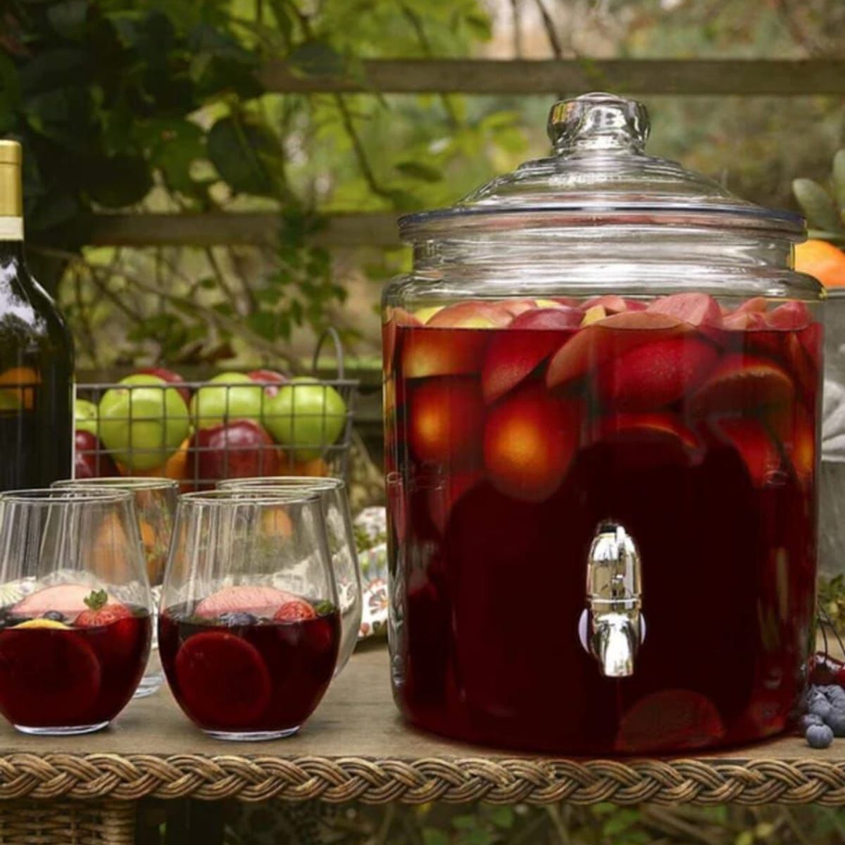 ANCHOR - Dispensador de agua 8 L de vidrio con base de madera