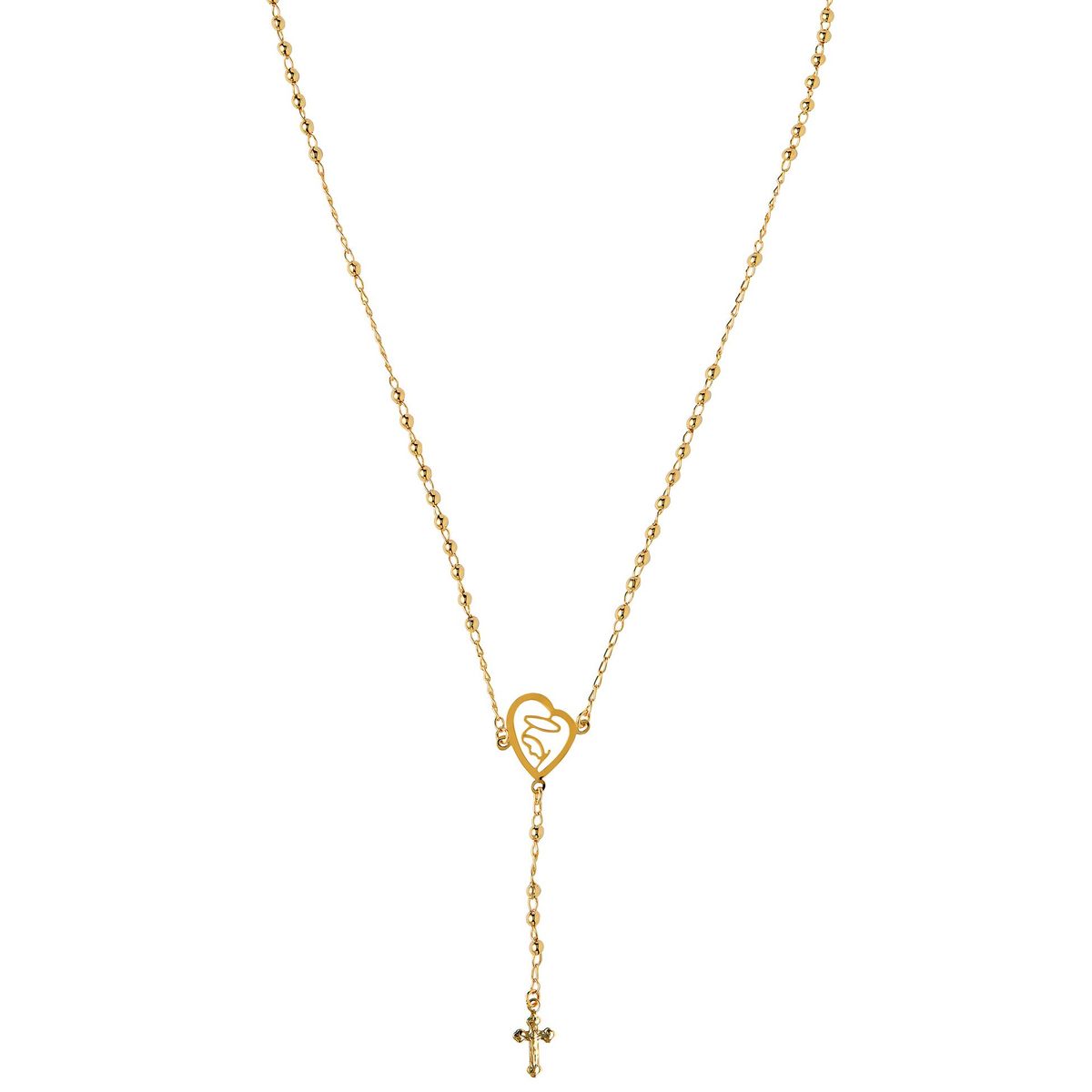 AMBAR JOYERIA - Collar Rosario Virgen Calada Golden LAMINADO EN ORO