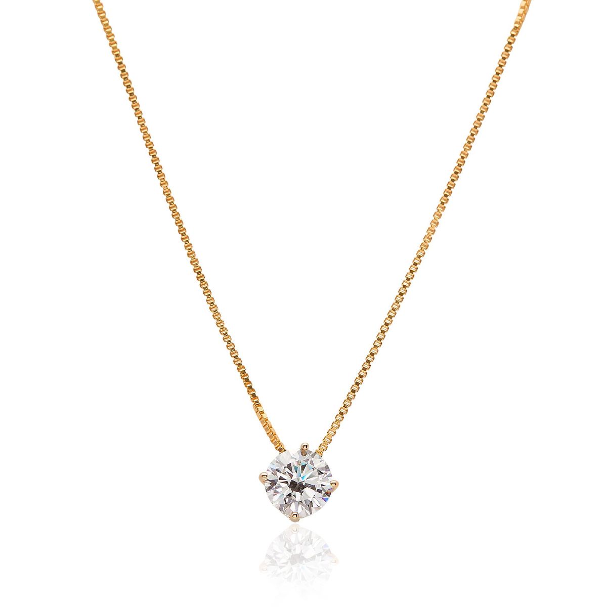 AMBAR JOYERIA - Collar punto de Luz 7 Golden LAMINADO EN ORO