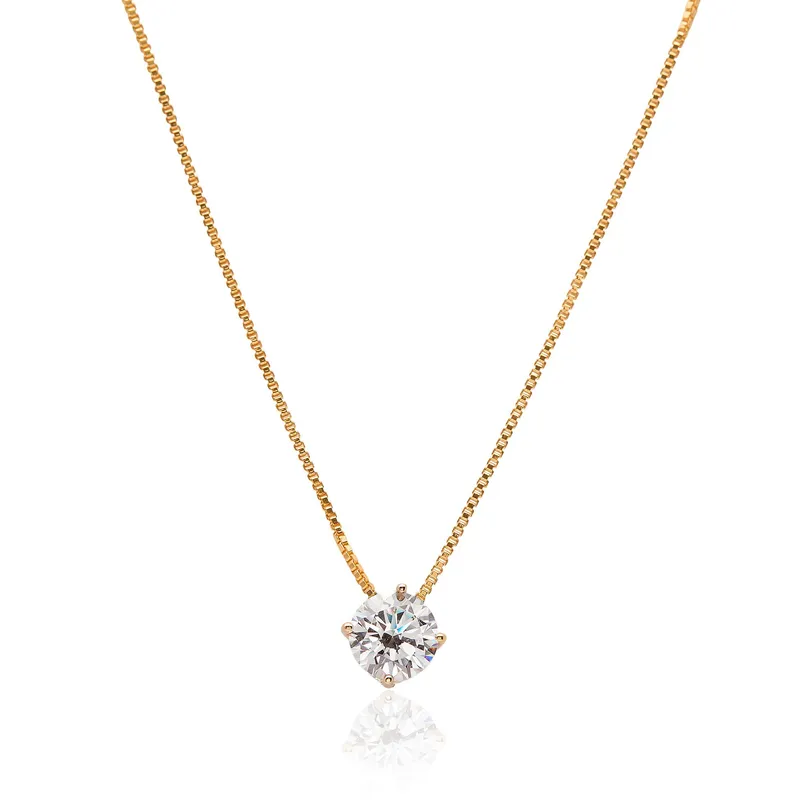 AMBAR JOYERIA - Collar punto de Luz 7 Golden LAMINADO EN ORO