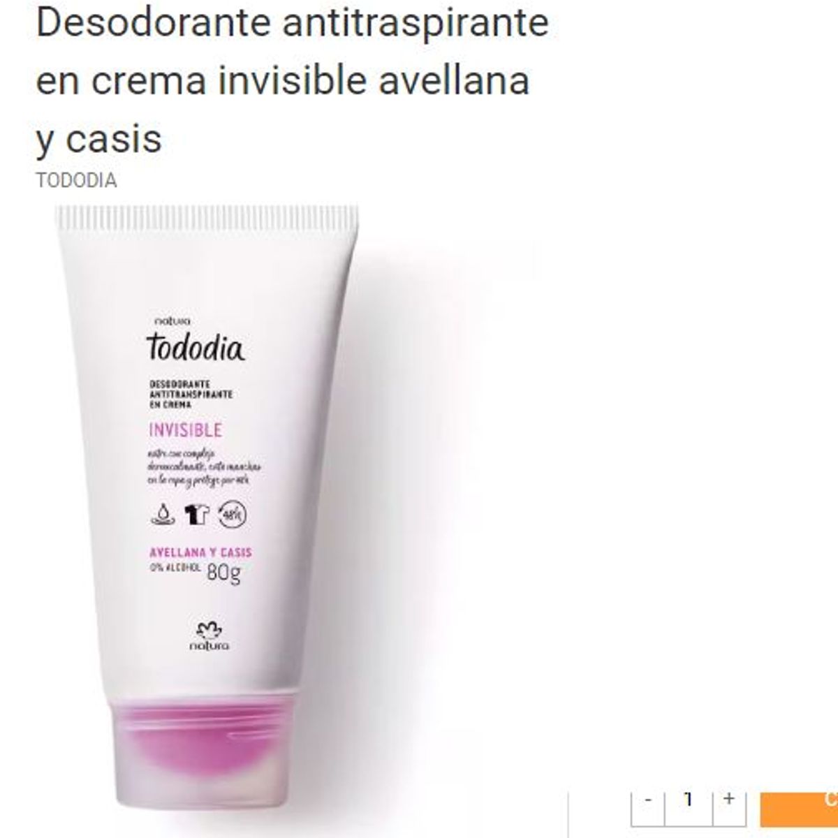 Natura - Tododia avellana y casis desodorante en crema -Natura