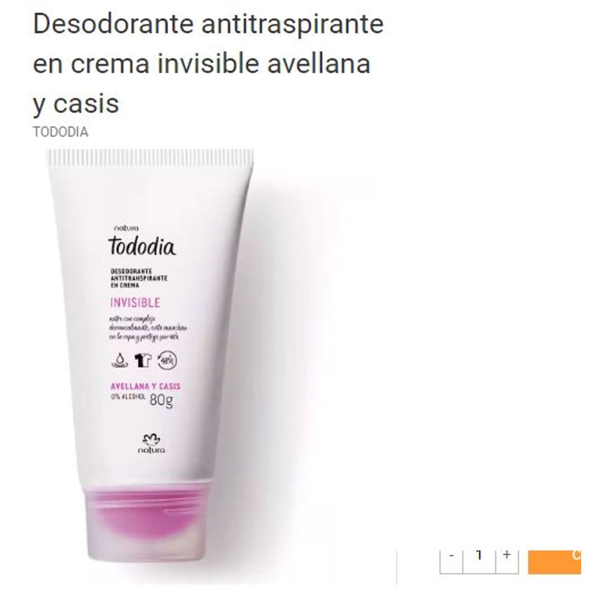Natura - Tododia avellana y casis desodorante en crema -Natura