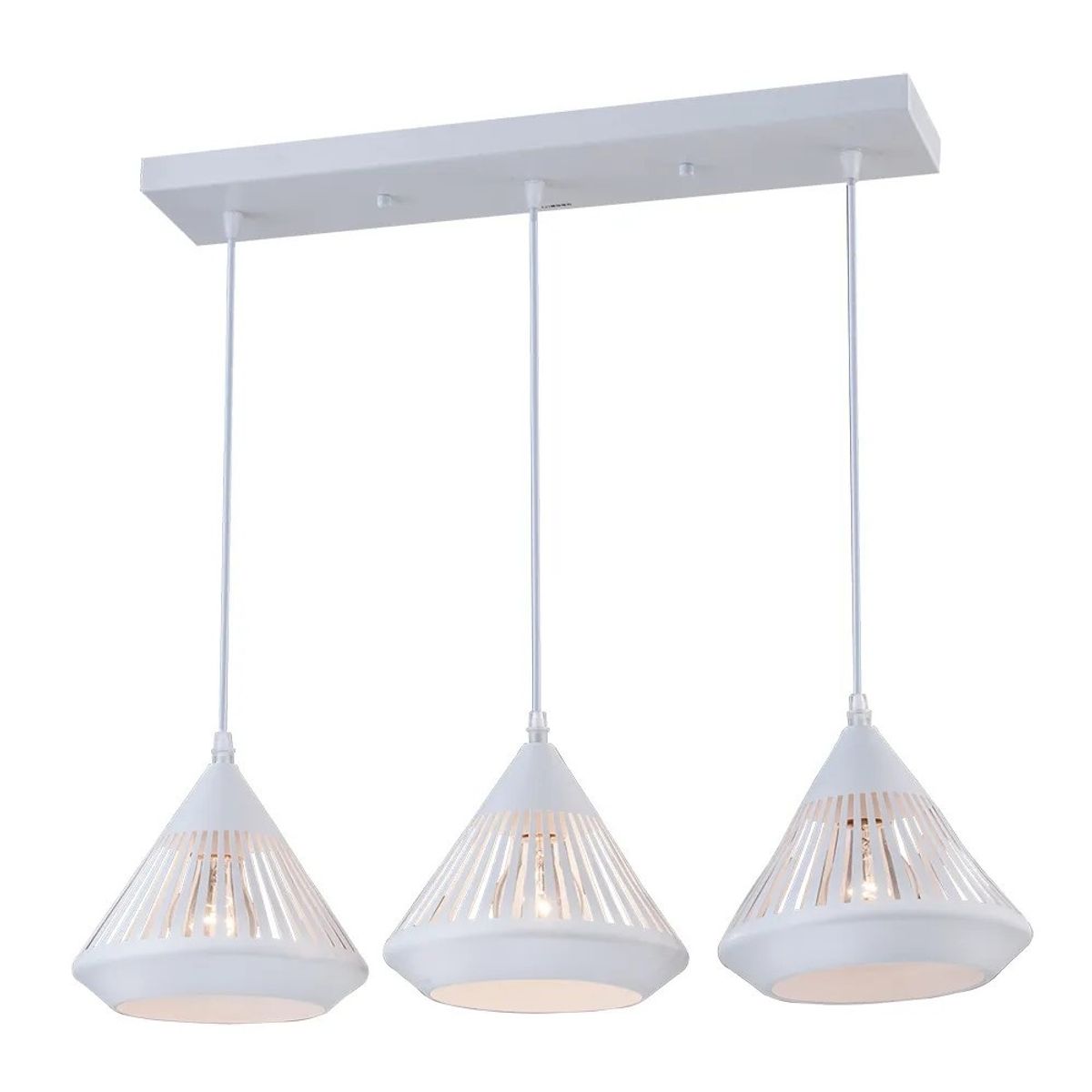 GENERICO - Lámpara colgante minimalista color blanco 3 unidades