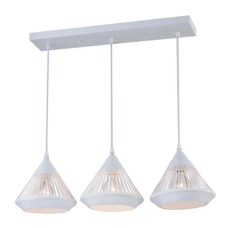 GENERICO - Lámpara colgante minimalista color blanco 3 unidades