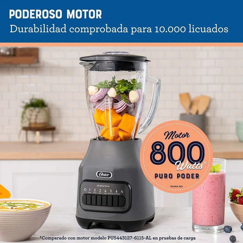 OSTER - Licuadora Oster 6 velocidades más pulso Gris