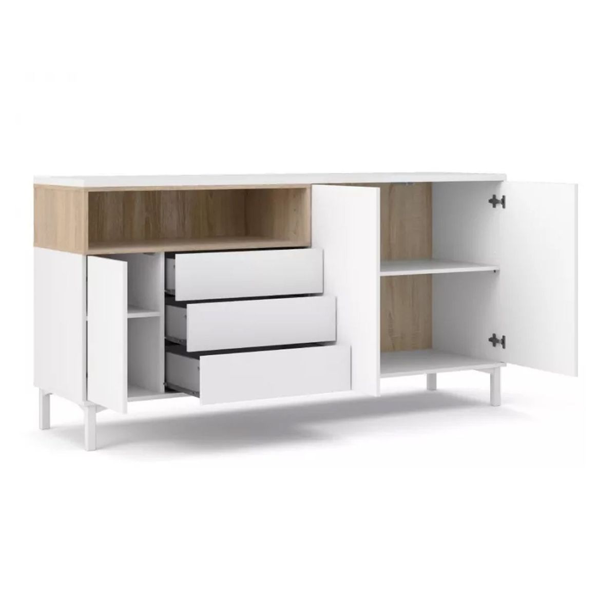 VENTITAS HOME - Aparador Minimalista Annika Ventitas Home Blanco y Rovere