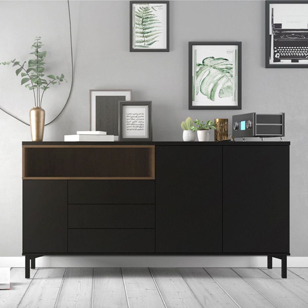 VENTITAS HOME - Aparador Minimalista Annika Ventitas Home Negro y Gales