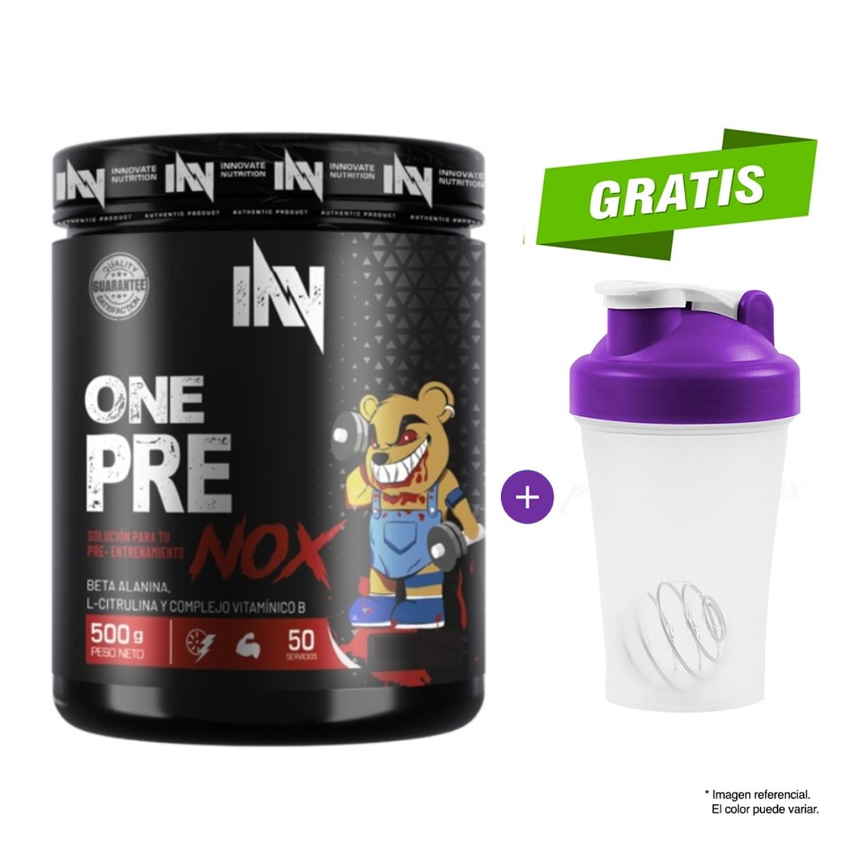 INN INNOVATE NUTRITION - Óxido Nítrico One Pre Nox 500gr Fruit Punch