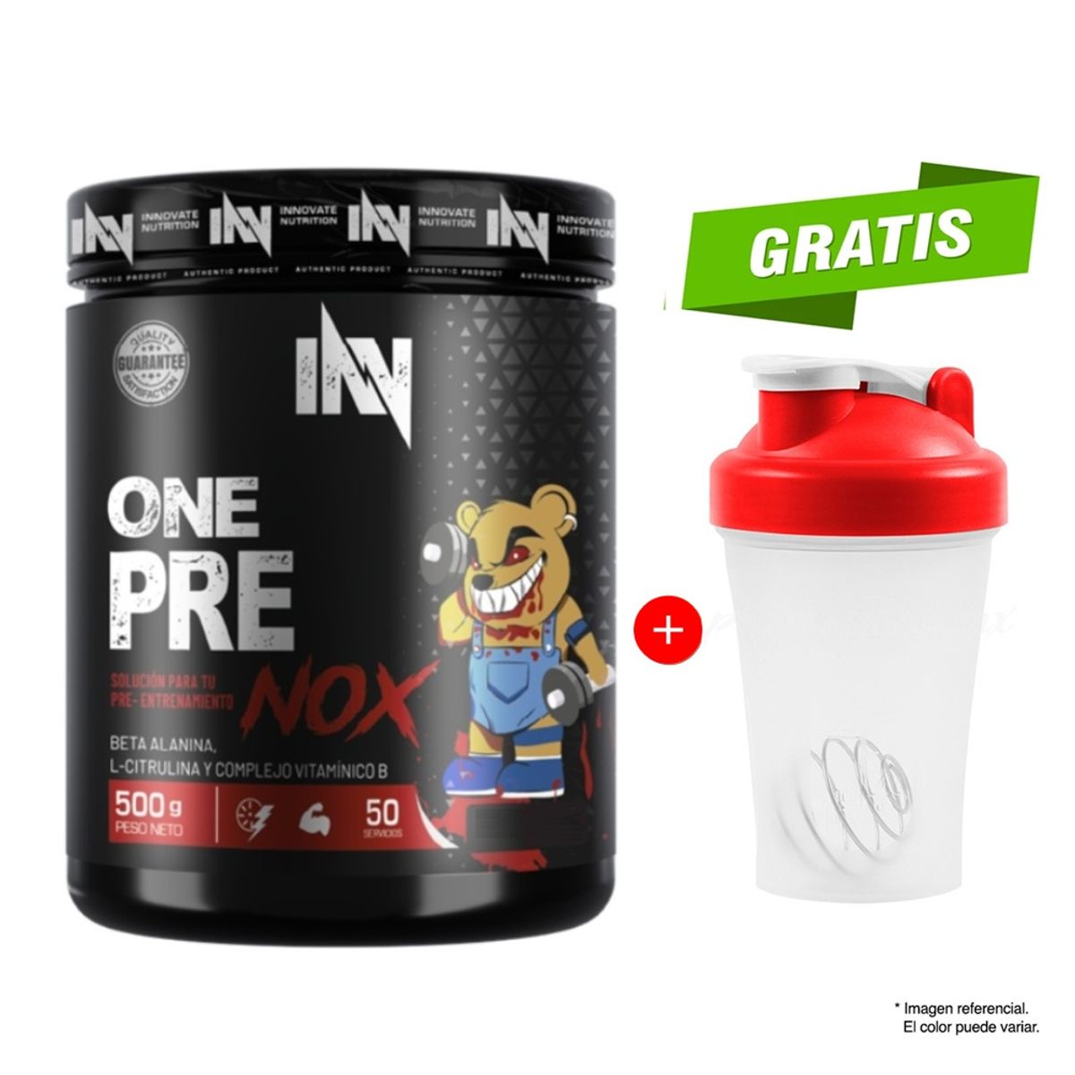 INN INNOVATE NUTRITION - One pre nox 500gr pre entreno INN Fruit Punch