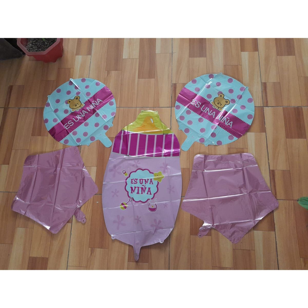 GENERICO - SET DE GLOBOS DECORATIVOS PARA BABYSHOWER ES NIÑA ROSADO