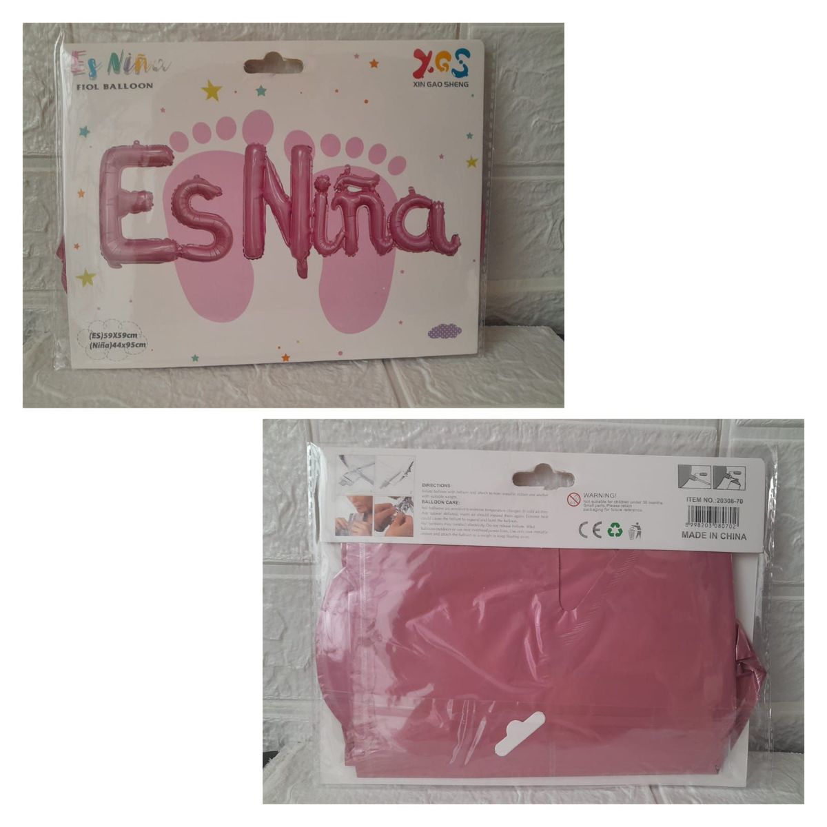 GENERICO - SET DE GLOBOS DECORATIVOS PARA BABYSHOWER ES NIÑA ROSADO