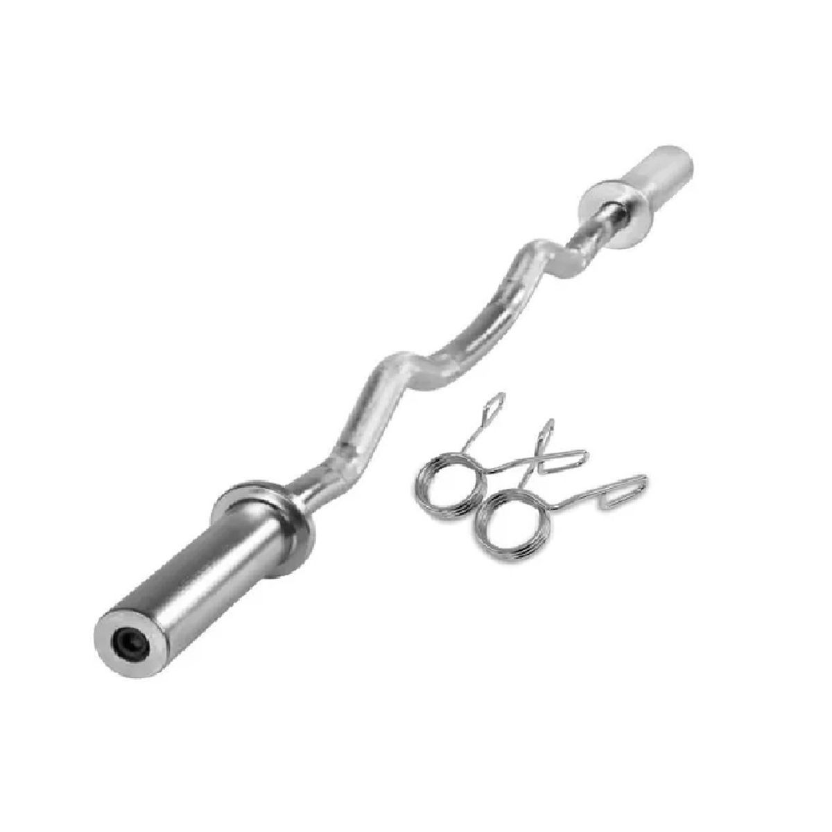 GENERICO - Barra Olímpica Z Cromada De 1.20 Mt + Seguros