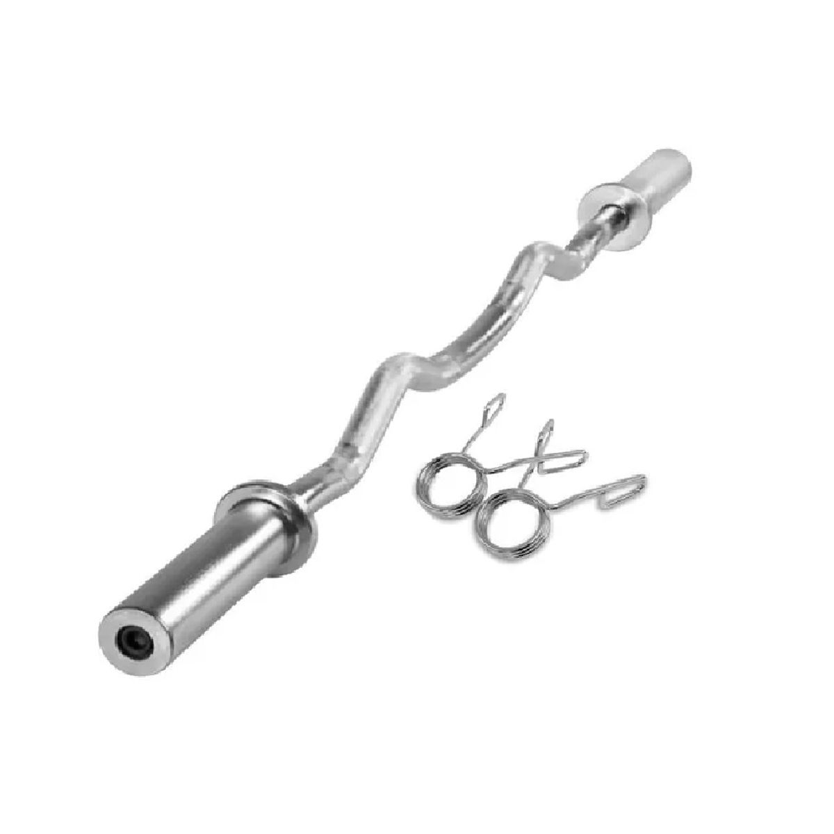 GENERICO - Barra Olímpica Z Cromada De 1.20 Mt + Seguros