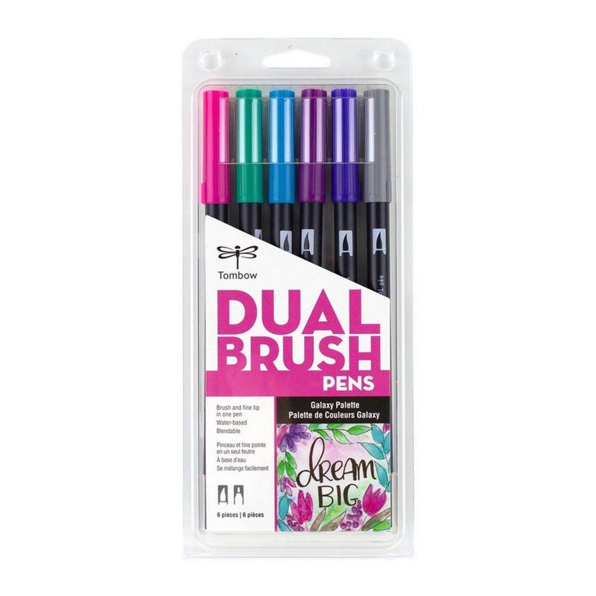 TOMBOW - Plumones Tombow Dual Brush Set Tonos verde 6 unidades