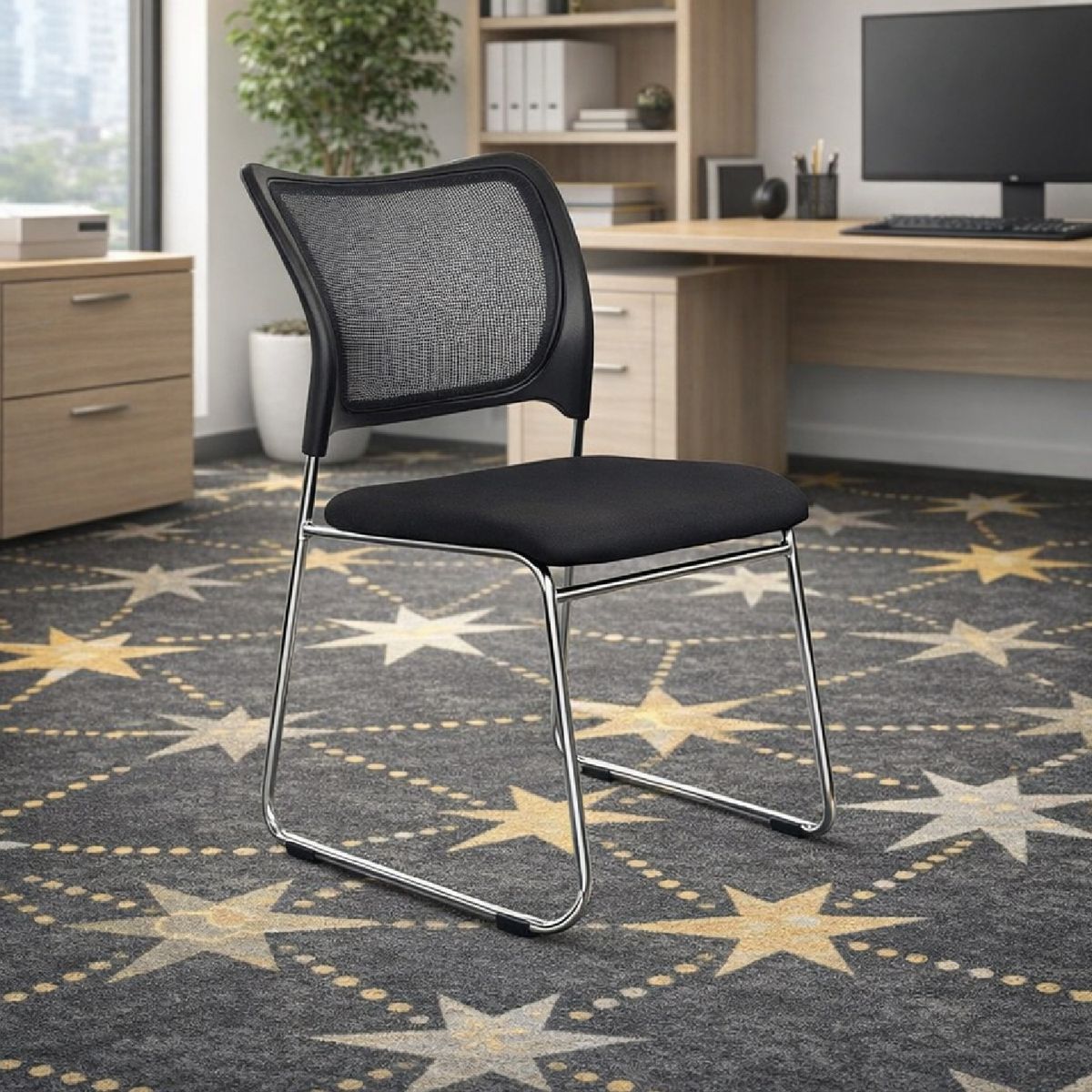 MOBELART - Silla de Oficina Visita Iso Malla Negro möbelArt