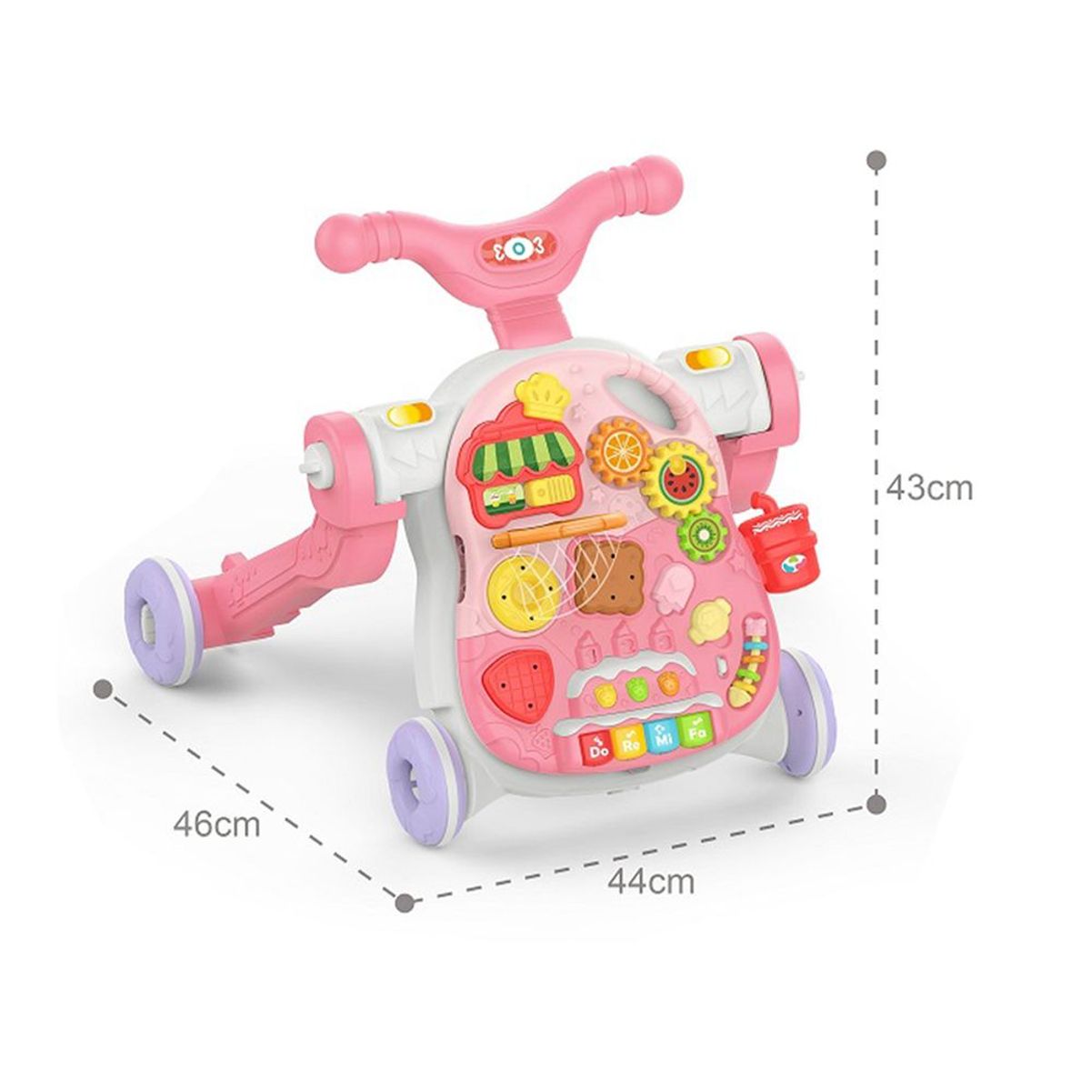 HUANGER - CAMINADOR MULTIFUNCIONAL 5 EN 1 ROSADO