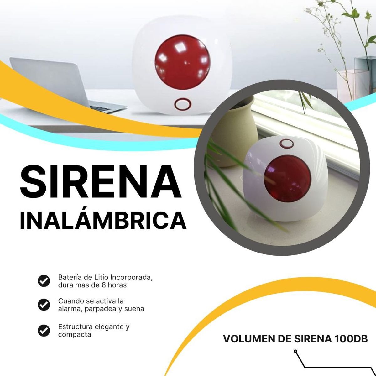SHEEPBUSTER - Sirena Inalámbrica de Alarma de Seguridad Interior