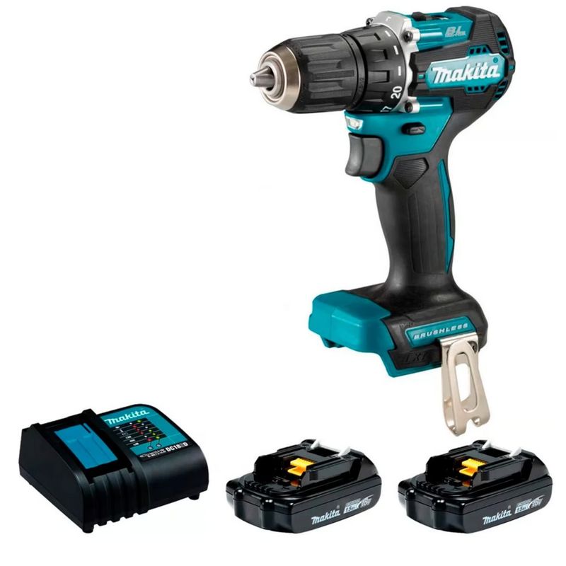 MAKITA - DHP487SYX2 Taladro Percutor Makita 1  /  2" LXT 18V BL 40Nm