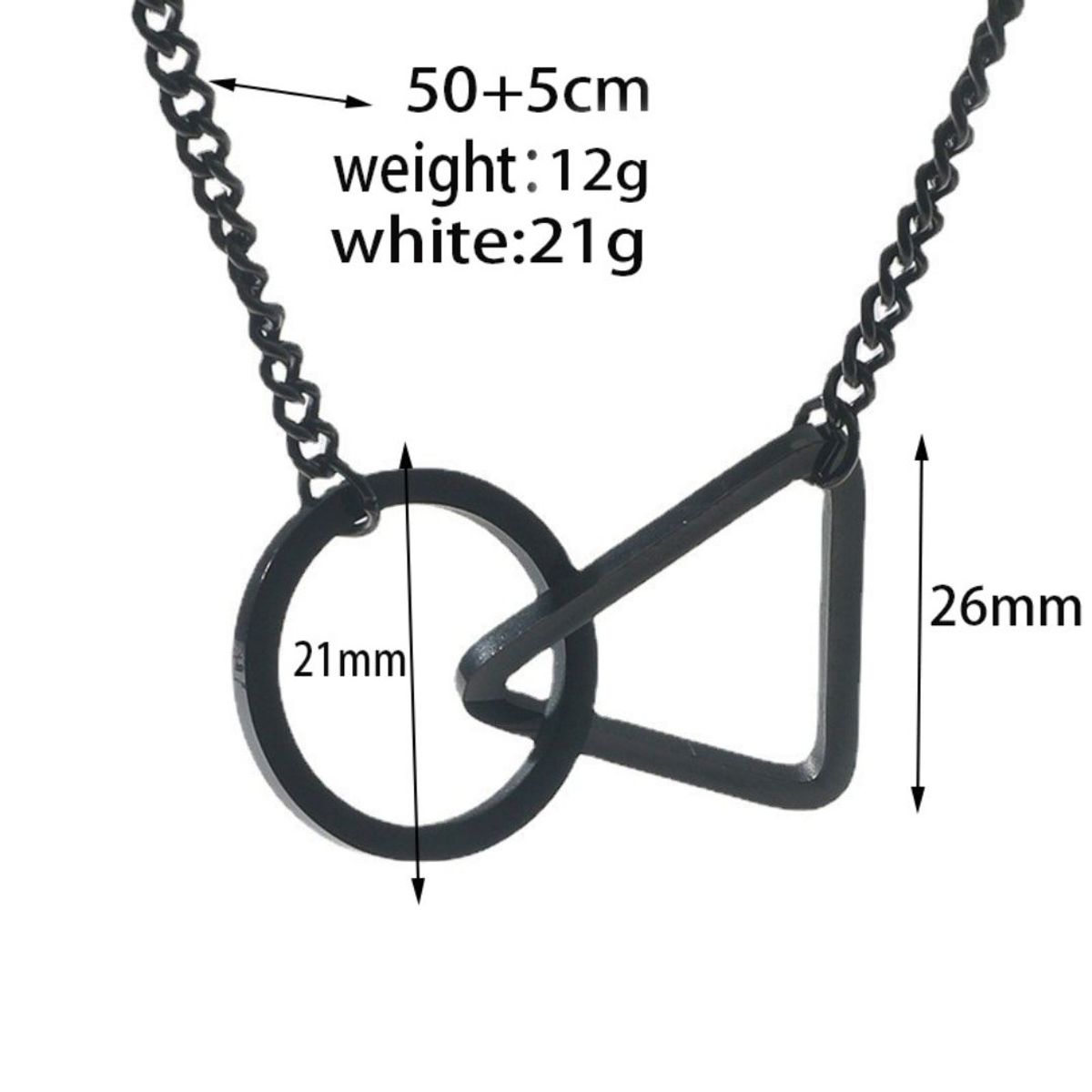 GENERICO - Collar  para varon Con Combinación De Triángulo Circular - Titanio