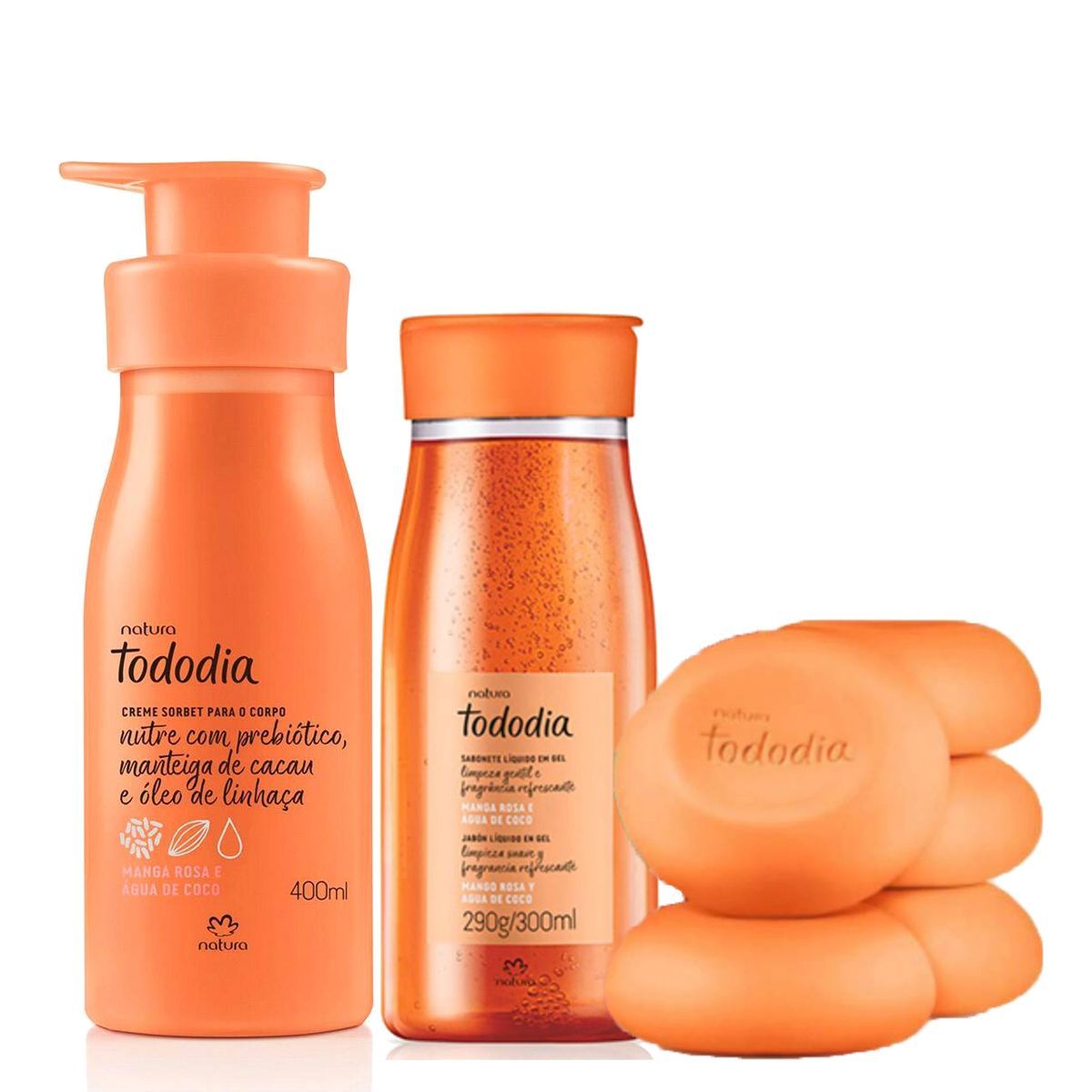 NATURA - Tododia Mango Rosa y Agua de Coco Hidratante con Jabones en Barra y Liquido